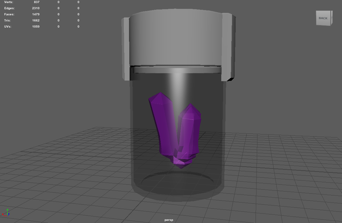 Preview with minor texturing of Leyden Jar with Crystal